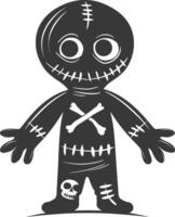 Silhouette voodoo doll black color only vector