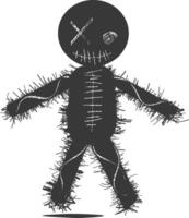 Silhouette voodoo doll black color only vector