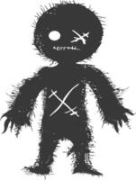 Silhouette voodoo doll black color only vector