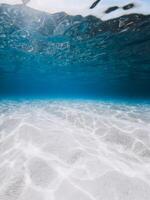 Calm and blue ocean water for swimming and snorkeling underwater in Bahamas photo