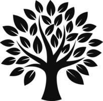 Tree of Life with Leaves Silhouette Perfect for Projects vector