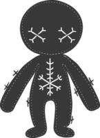 Silhouette voodoo doll black color only vector