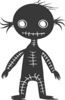 Silhouette voodoo doll black color only vector