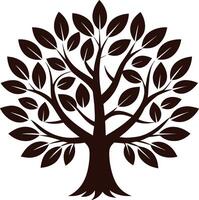 Tree of Life with Leaves Silhouette Perfect for Projects vector