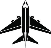 negro avión silueta, limpiar diseño vector