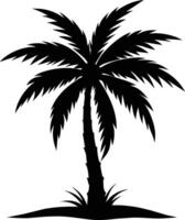 Black Silhouette of Palm Tree Perfect for Designs vector