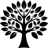 Tree of Life with Leaves Silhouette Perfect for Projects vector