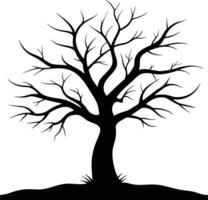 Black Dead Tree Silhouette Isolated for Easy Use vector