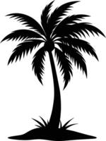 Black Silhouette of Palm Tree Perfect for Designs vector