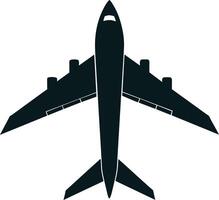 Black Airplane Silhouette, Clean Design vector