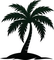 negro silueta de palma árbol Perfecto para diseños vector