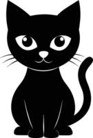 gato silueta limpiar y elegante diseño vector