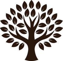 Tree of Life with Leaves Silhouette Perfect for Projects vector