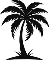 Black Silhouette of Palm Tree Perfect for Designs vector