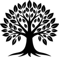 Tree of Life with Leaves Silhouette Perfect for Projects vector