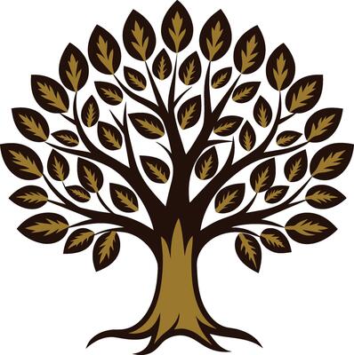 Tree of Life with Leaves Silhouette Perfect for Projects