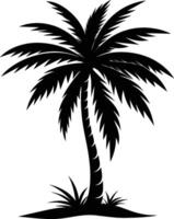 Black Silhouette of Palm Tree Perfect for Designs vector