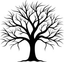 Black Dead Tree Silhouette Isolated for Easy Use vector