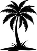 Black Silhouette of Palm Tree Perfect for Designs vector