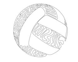 Continuous single line drawing of volleyball image. volleyball tournament event . Design illustration vector