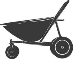 Silhouette wheelbarrow black color only vector