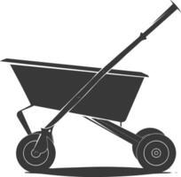 Silhouette wheelbarrow black color only vector