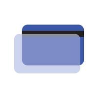 Blue credit card in a blured folder icon. Ecommerce design for business and finance illustration and concpet vector