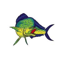 mahimahi dorado fishing illustration logo image t shirt vector