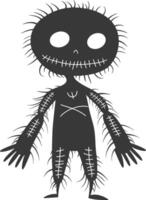 Silhouette voodoo doll black color only vector