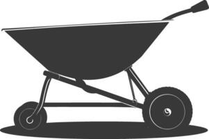 Silhouette wheelbarrow black color only vector