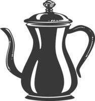 Silhouette coffee pot black color only vector