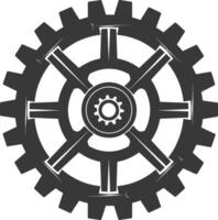 Silhouette Cogwheel machine gear black color only vector