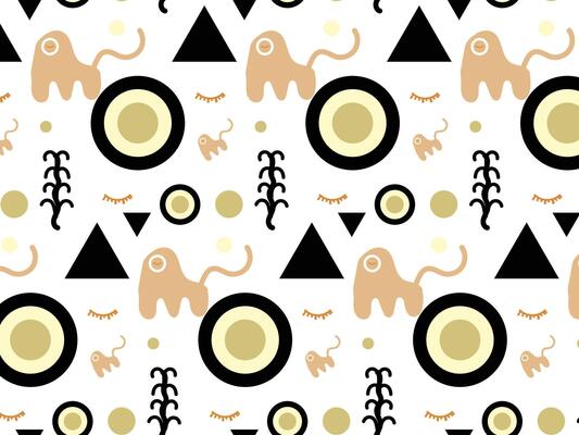Modern abstract hand-drawn geometric boho background pattern