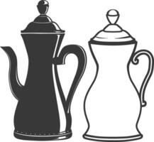 Silhouette coffee pot black color only vector