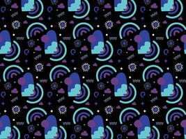 Modern boho style pattern with dark background vector