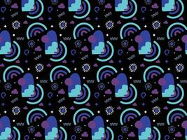 Modern boho style pattern with dark background vector