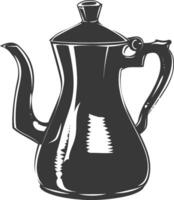 Silhouette coffee pot black color only vector