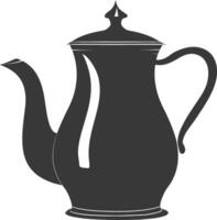 Silhouette coffee pot black color only vector