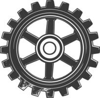 Silhouette Cogwheel machine gear black color only vector