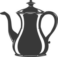 Silhouette coffee pot black color only vector