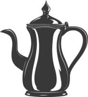 Silhouette coffee pot black color only vector