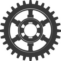 Silhouette Cogwheel machine gear black color only vector