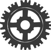 Silhouette Cogwheel machine gear black color only vector