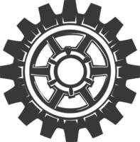 Silhouette Cogwheel machine gear black color only vector
