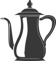 Silhouette coffee pot black color only vector