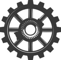 Silhouette Cogwheel machine gear black color only vector