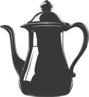 Silhouette coffee pot black color only vector