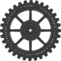 Silhouette Cogwheel machine gear black color only vector