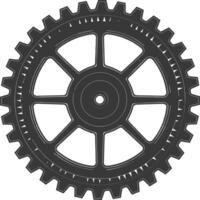 Silhouette Cogwheel machine gear black color only vector