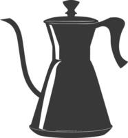 Silhouette coffee pot black color only vector